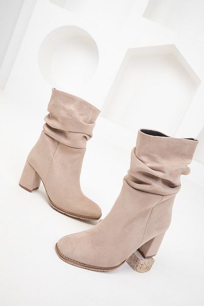 SOHO Suede Γυναικείες Μπότες - Χρώμα δέρματος, Μοντέλο 19822