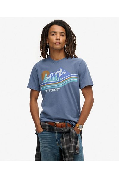 SUPERDRY ФУТБОЛКА З ГРАФІЧНОЮ СМУЖКОЮ НА ВІДКРИТОМУ ПОВІТРІ