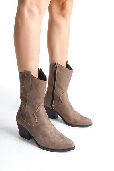 Shoesers Γυναικείες μαύρες μυτερές ραμμένες καουμπόικες μπότες με φερμουάρ, μπότες Western Dallas