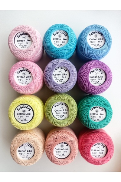 fabricorg مجموعة غرز متقاطعة من القطن مثل الإيتامين مكونة من 12 خيطًا (10 غرا...