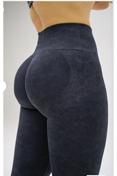 BK Dikişsiz Push Up Toparlayıcı Batik Desen Spor Tayt