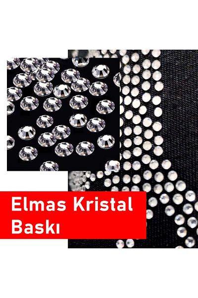 Crea Eymer Wear Ataturk Crystal Stone Printed Red T-Shirt