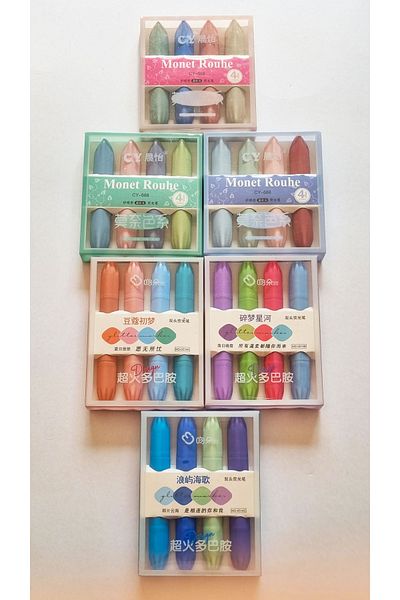 Modellino 6 Boxes of 24 Colored Wd-0514C - Pastel and Monet Designed Highlighter Mascara Pen