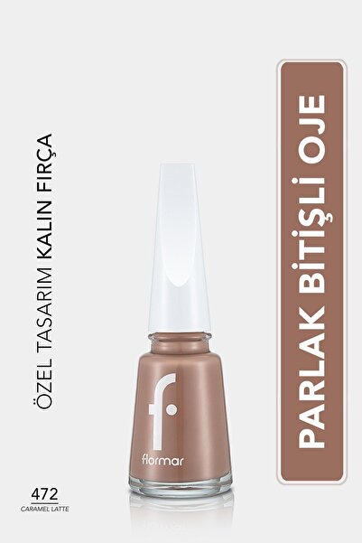 Flormar Klasik Parlak Bitişli Yüksek Pigmentli Oje -nail Enamel- 472 Caramel Latte New- 8682536036221