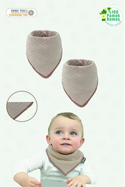 mordesign Bebek 2'li Mama Önlüğü,Pamuk 4 kat Müslin Kumaş, Besleme Salya Önlü...
