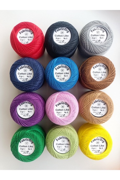 fabricorg Cotton Like Etamine-cross stitch 12 Thread Set (10 Gr-no.8)
