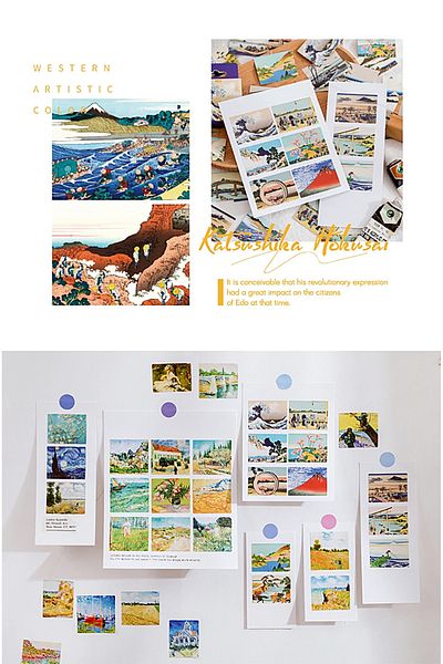 GUGUK Katsushika Hokusai Themed 45 Pieces Sticker Set • Bullet Journal (Ggk-Dw126)