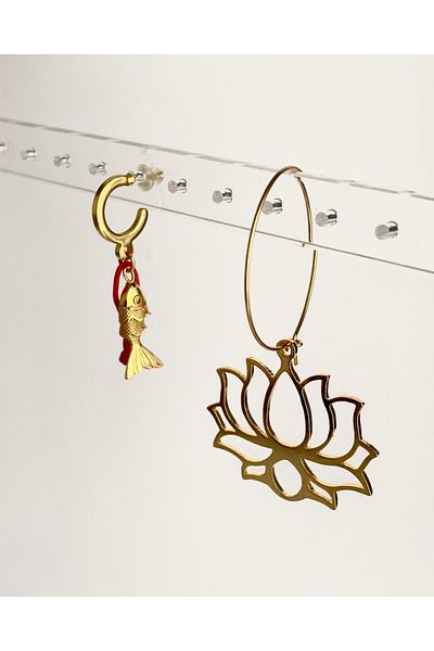 ı feel free more then ever that moment Steel Island Fish Earrings - Pair