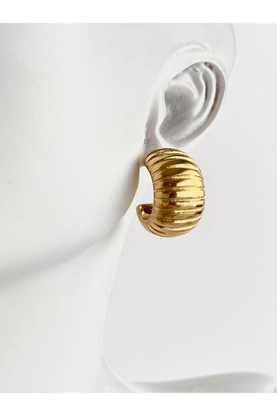 ı feel free more then ever that moment Steel Thick Hoop Earrings
