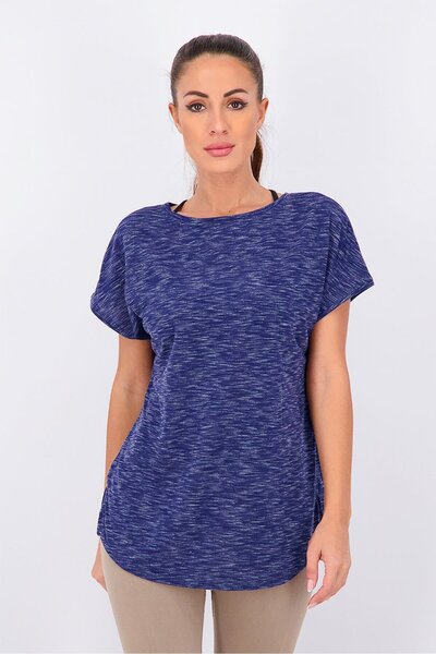 Tchibo تي شيرت رياضي نسائي مناسب للأنشطة الخارجية، أزرق داكن