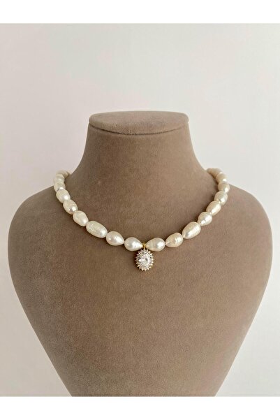 ı feel free more then ever that moment Arpa Beyaz Büyük Gerçek İnci Kolye