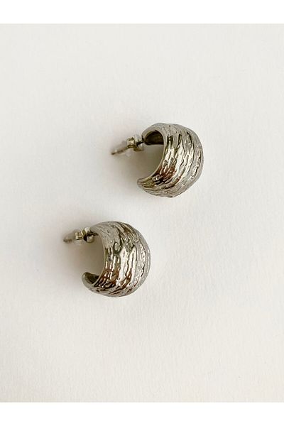 ı feel free more then ever that moment Silver Steel Ball Earrings