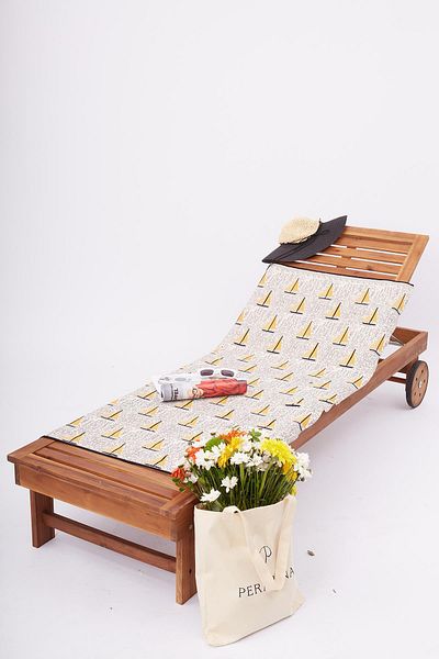 Peraluna Jacquard Cotton Ecru Beach Cover - Sailing Summer Cover