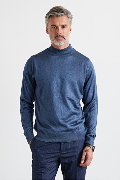 Livio Ferri Pulover pentru bărbați, mărime mare, cu croiala normală, cu guler pe jumătate