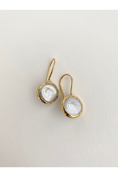 ı feel free more then ever that moment Exclusive Design Elegant Earrings with Real Pearls