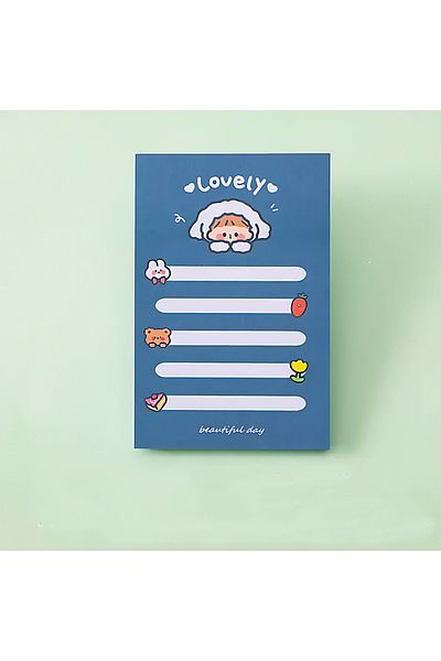 GUGUK Lovely Girl Themed Colorful Checkered Note Set