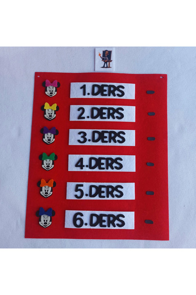 Aydede Oyunevi Mıknatıslı Öğretmenim Kaçıncı Dersteyiz Panosu Keçe Pano 1. Sı...