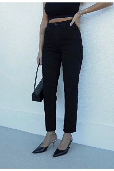 WODDİ Γυναικεία μαύρα ψηλόμεσα Mom Jeans της Penolope