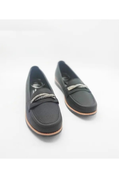 MODVALU Wanetti̇ Black Non-Slip 203 Sole Daily Comfortable Ballerina Mother Shoes