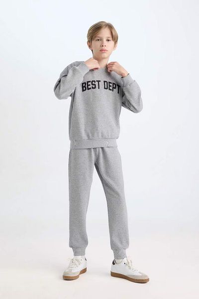 DeFacto Set of 2 for Boys - Crew Neck Printed Sweatshirt and Sweatpants D4744A824Wn