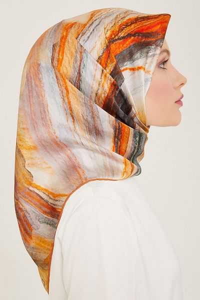 Armine - Μεταξωτό κασκόλ 2024 Άνοιξη και Καλοκαίρι Twill Silk 9102-02