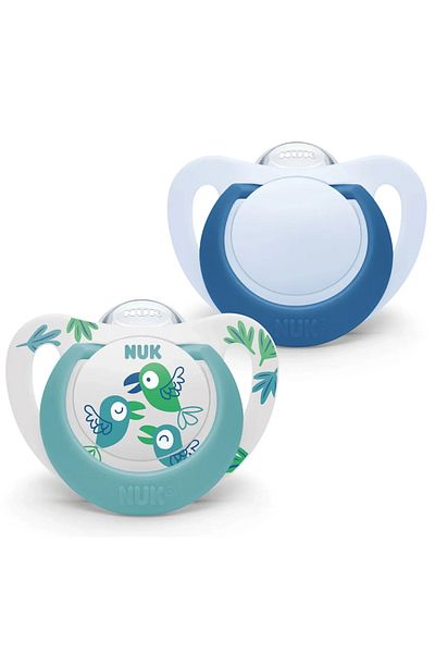 Nuk Natural Rubber Pacifier for 6-18 Months Baby - Orthodontic Shape Storage Boxes Included