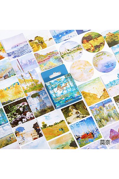 GUGUK Claude Monet Themed 45 Pieces Sticker Set - Bullet Journal
