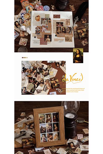 GUGUK Leonardo Da Vinci Themed 45 Pieces Sticker Set • Bullet Journal
