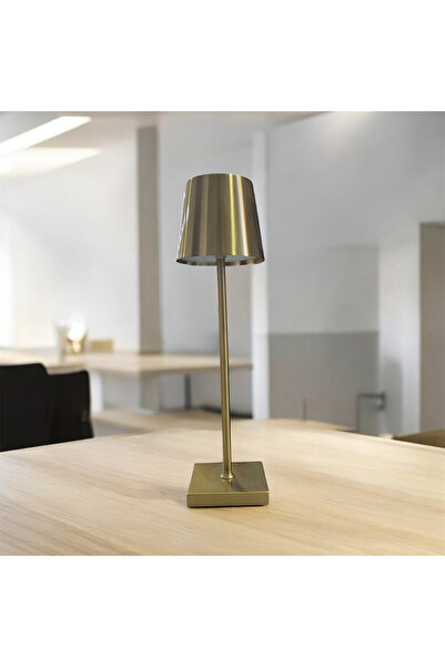 Cata İstanbul Şarjlı Masa Lambası Dokunmatik 3 Modlu Gold