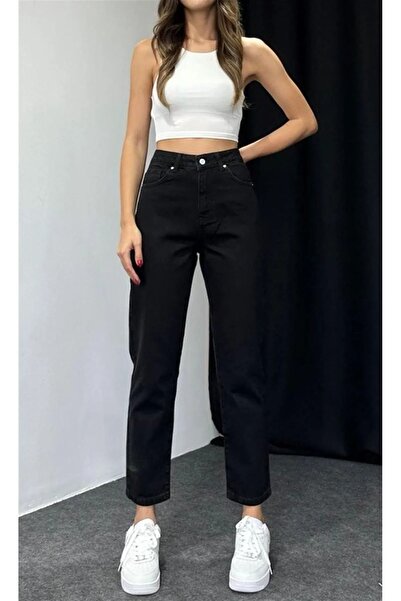 WODDİ Julia Γυναικεία 90's Unfading Μαύρο Ψηλόμεσο Άνετο Lycra Τζιν Παντελόνι...