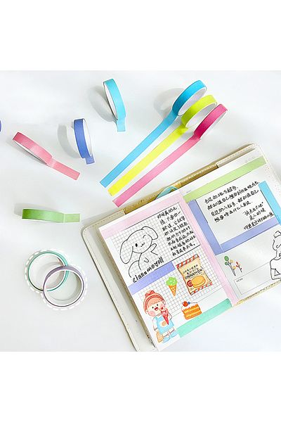 GUGUK 6-Color Blue Washi Tape - Sticky Note (Ggk-Pax001)