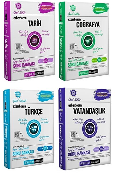Pegem Akademi Yayıncılık 2025 KPSS Türkçe+Tarih+Coğrafya+Vatandaşlık Ezberboz...