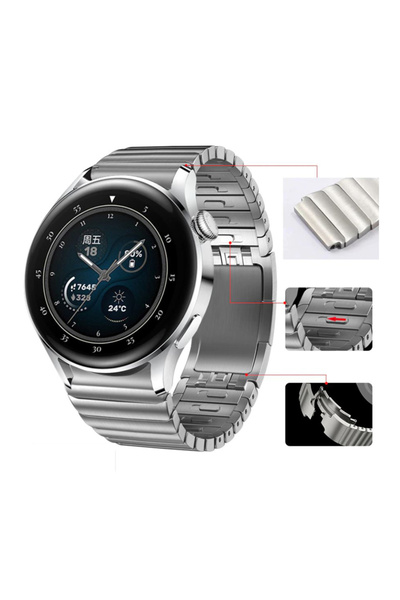 UnDePlus Huawei Watch GT 6/5/4/3/2 Pro 46mm Ultimate SE Elite Kordon Baklalı Metal Kordon