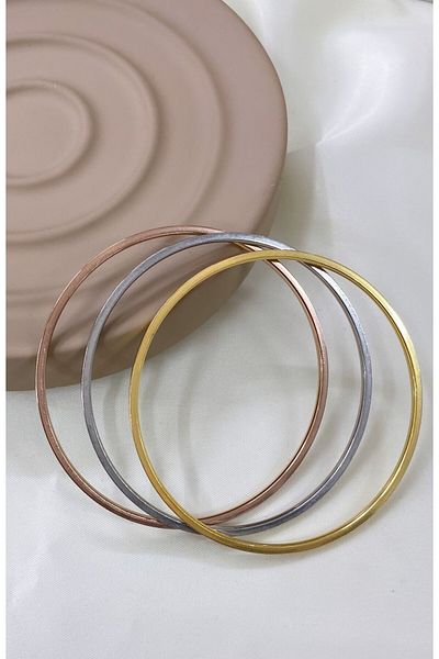 YASİN TOPÇU Steel 3-Piece Ajda Bracelet (Small Size)