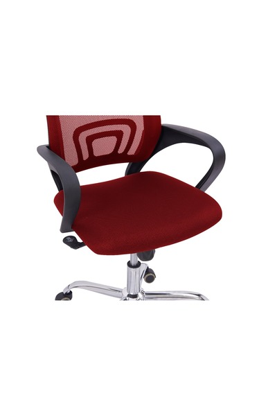 Mahmayi Ergonomic Red Mesh Chair - Adjustable, Swivel, Lumbar Support, Ideal for Home Office