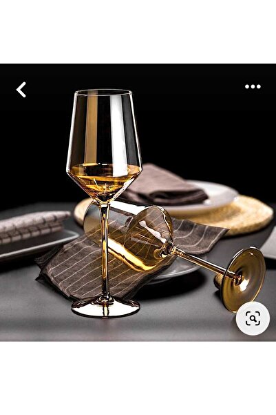 P H Panayır Home Gold Brown Color 6 Pieces Soft Drink Water Cup and Goblet Set - 135 Cc