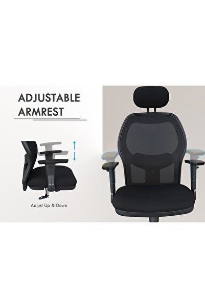 Mahmayi Ergonomic Office Chair | 3D Arm Rest, Lumbar Support & Adjustable Features | Black