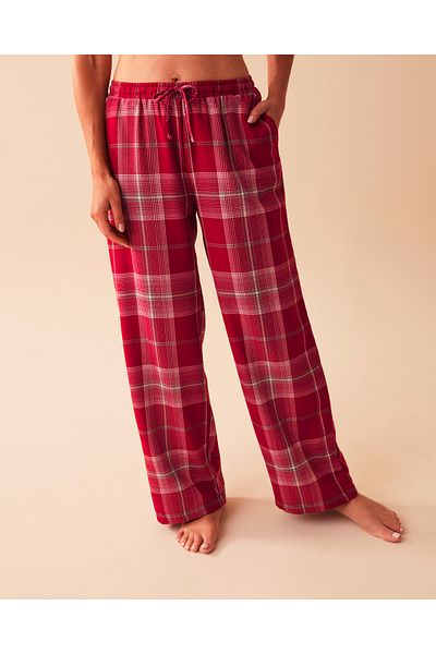 La Vie en Rose Plaid Wide Leg Pajama Pants