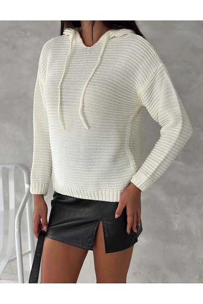Velista Minimal Knitted Hooded Knitwear Sweater