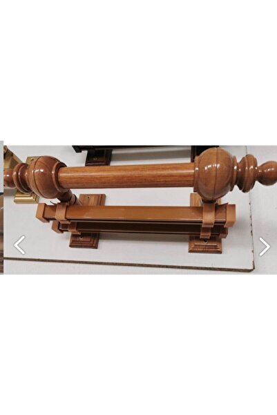 Happys Oak Double Rail Wooden Rustic Curtain Hanger and Aluminum Rustic Tube 225 cm