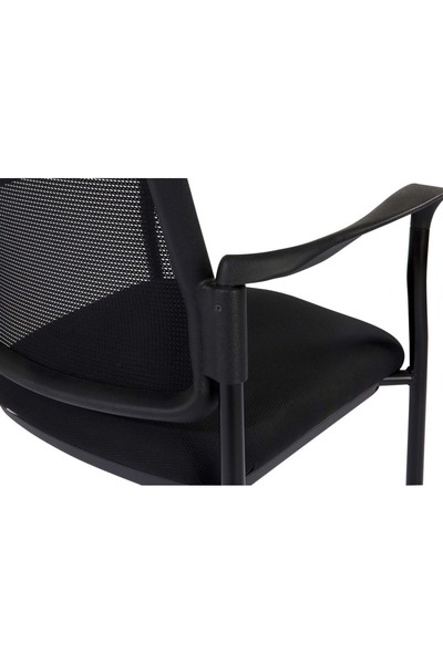 Mahmayi Erica 809NPF Mesh Guest Chair - Ergonomic, Breathable, and Comfortable (Black)