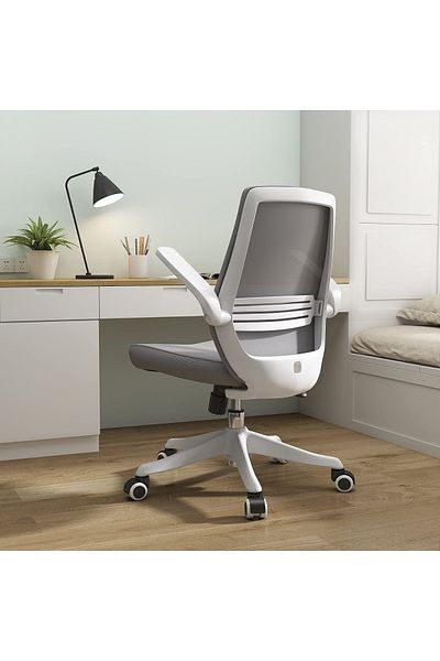 Mahmayi SIHOO Ergonomic Office Chair, Mesh Back, Lumbar Support, 90° Flip-up Armrests, Grey