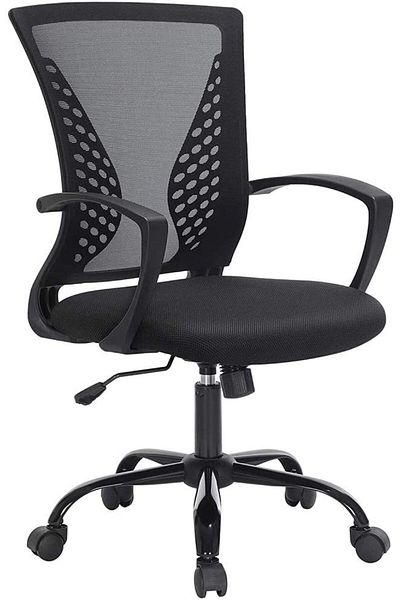 Mahmayi كرسي مكتب SONGMICS Ergonomic Mesh، ارتفاع قابل للتعديل، وظيفة الإمالة، قابل للتنفس، سعة 120 كجم