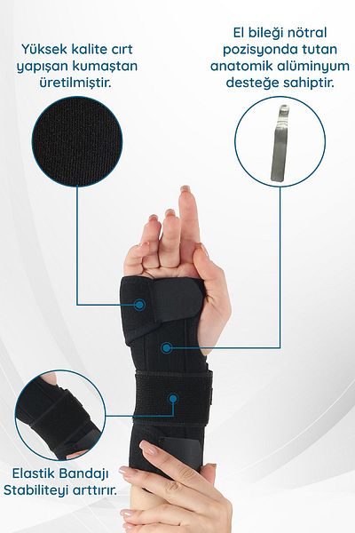 GLK Static Hand Wrist Brace with Neoprene Fabric - Metal Support, Right and Left Handle - 2 Pcs