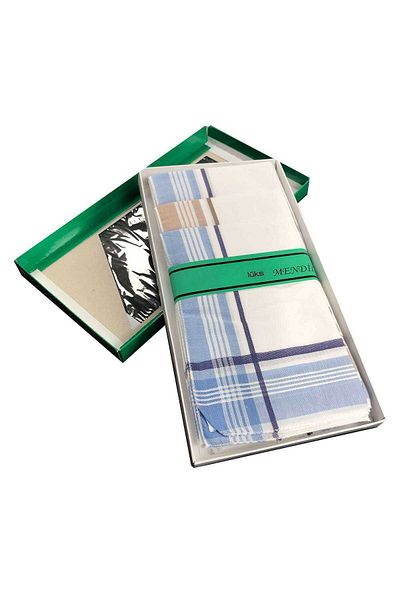 LiderGlobal 12 Luxury Cotton Men's Handkerchiefs 40x40 cm