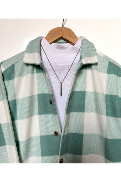 MİRMARONİ Men's Shirt Collar Oversize Cotton Lumberjack Shirt