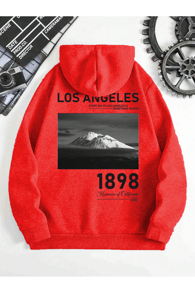StartMore Φούτερ με στάμπα Λος Άντζελες, τριών κλωστών, unisex, oversized, κό...