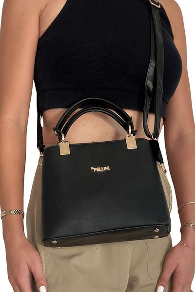 By Pellini Black Faux Leather Women's Mini Hand and Shoulder Bag