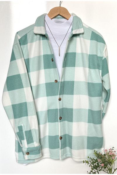 MİRMARONİ Men's Shirt Collar Oversize Cotton Lumberjack Shirt