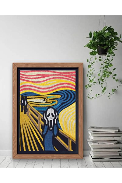 Çığlık Lin'e Art İllüstrasyon Nakış İşlemeli Tablo